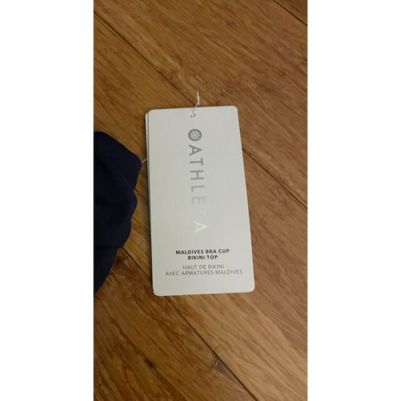 NWT Athleta 34 B/C Black Maldives Bra Cup Bikini Top Removable Pads Bra - Picture 7 of 7